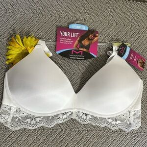 MAIDENFORM WHITE LACE BRA
